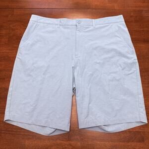 Johnnie O Wyatt Performance Stretch Shorts Golf Men's 38 Green Gray JMSH1410